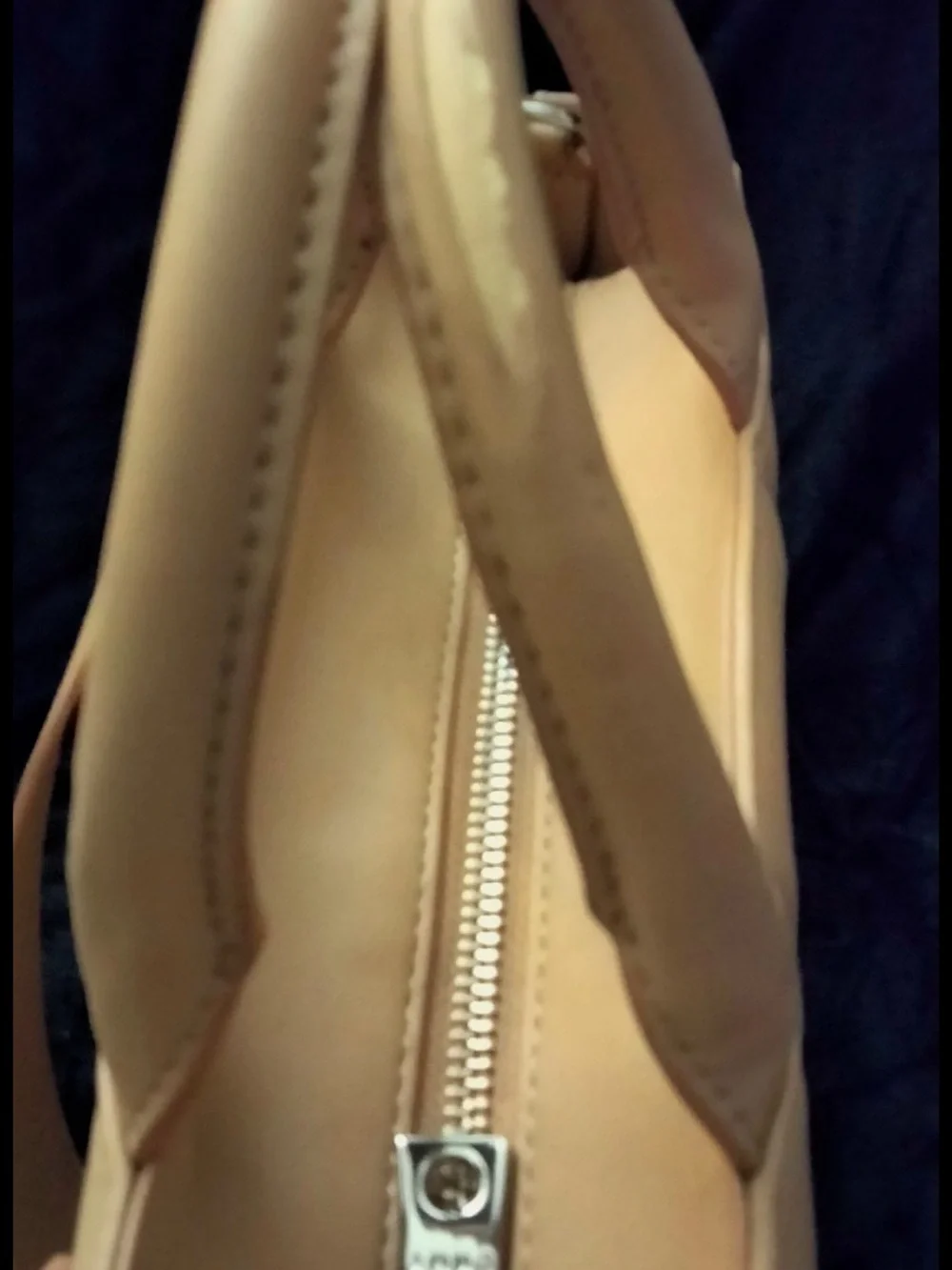 DKNY Beige Quilted Tote charm not included